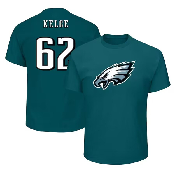 Men's Green Philadelphia Eagles #62 Jason Kelce Big & Tall T-Shirt